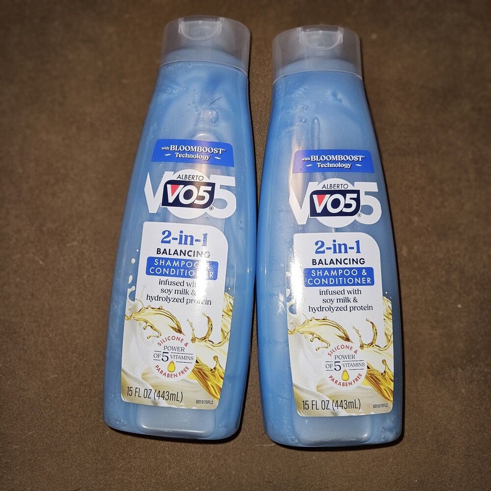 Alberto VO5 2-in-1 Balancing Shampoo & Conditioner 443ml Soy Milk Protein 2 Pack